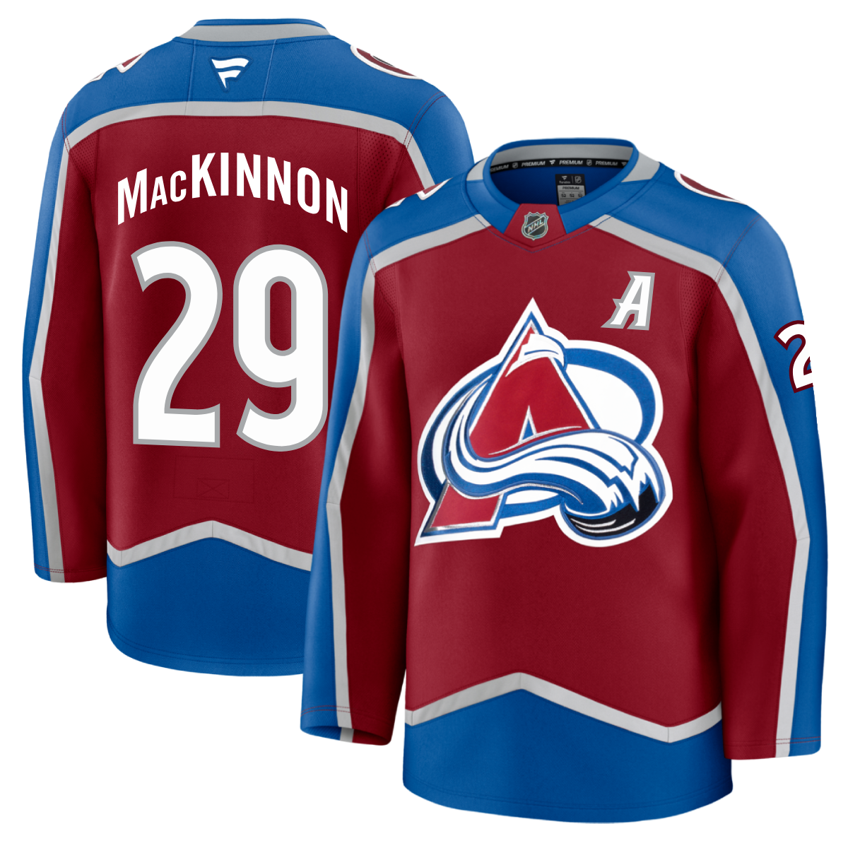 29 Nathan Mackinnon A 2024 25 Avalanche Premium Home Jersey Altitude Authentics