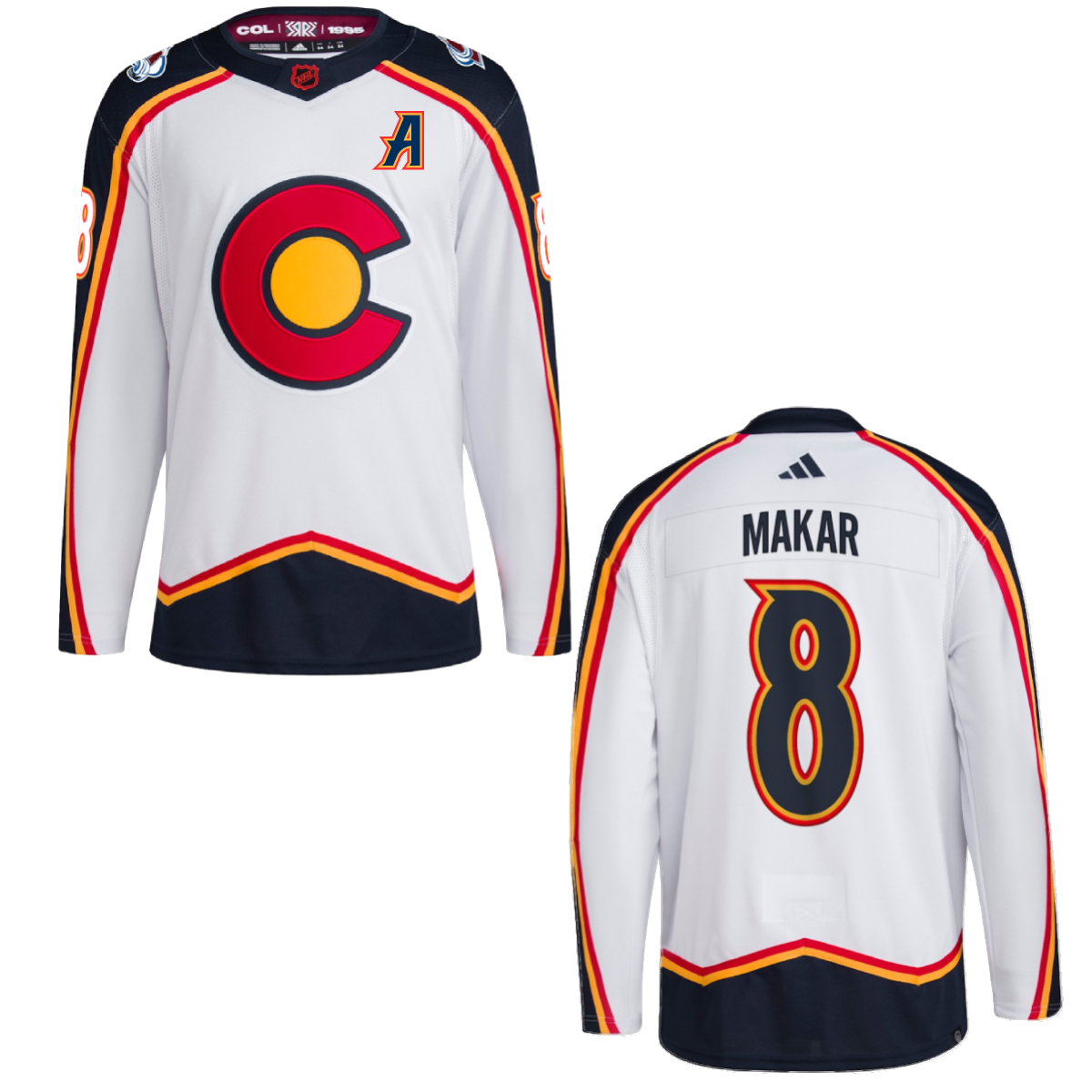 Cale Makar Colorado Avalanche 2022 Reverse Retro Alternate NHL Hockey Jersey