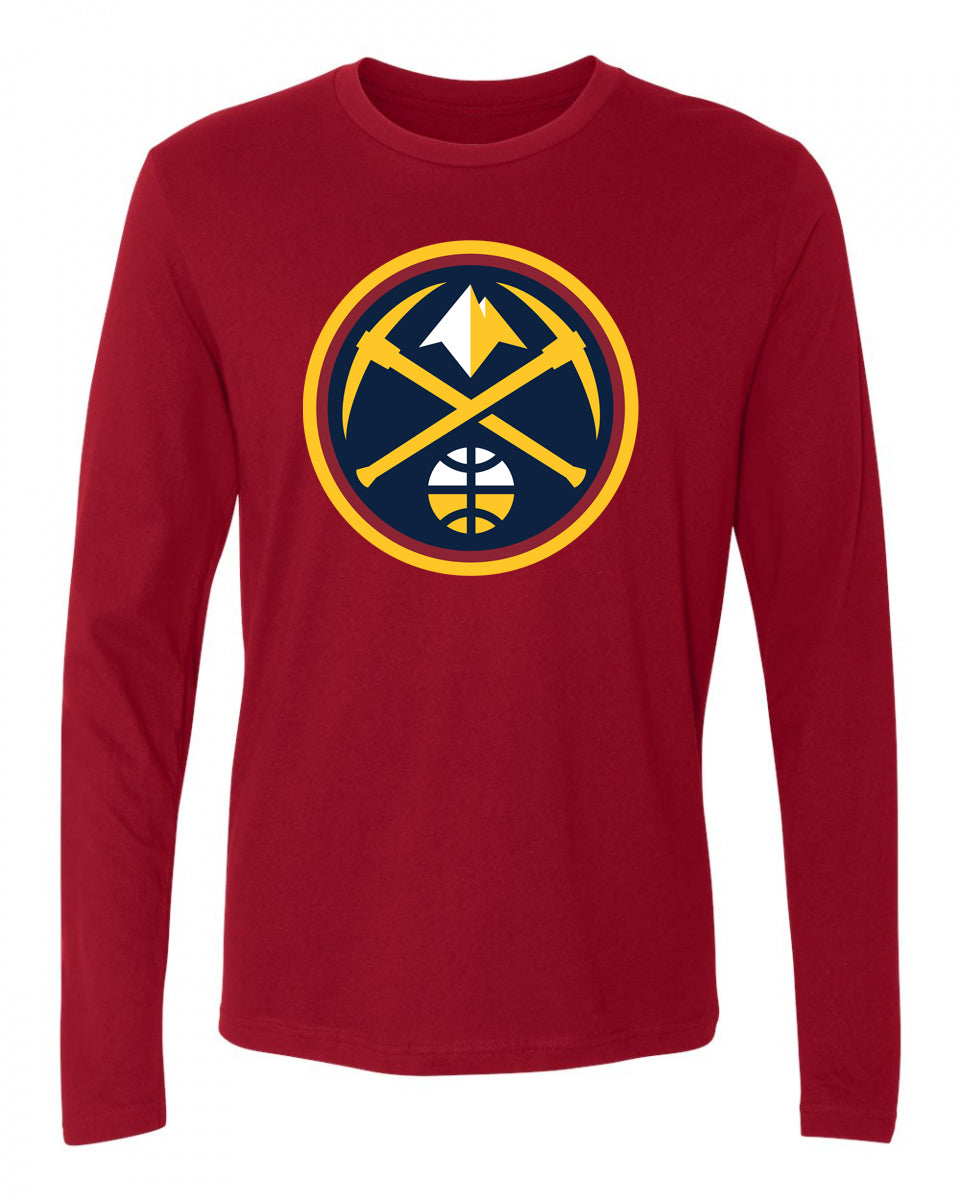 Nuggets L S Primary Logo Tee Cardinal Altitude Authentics