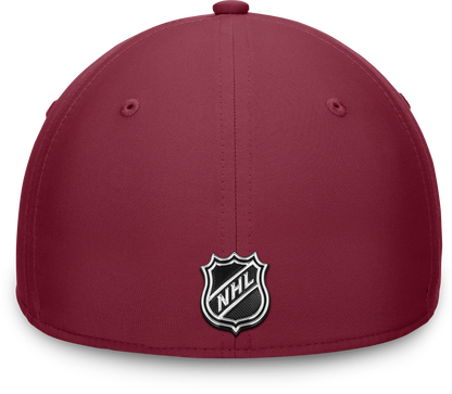 Back of Property of Colorado hat, NHL Logo with burgundy background