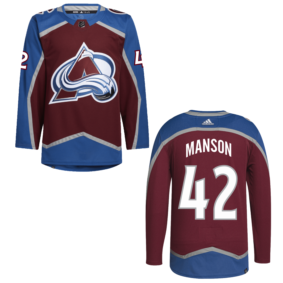 #42 Josh Manson Avalanche Home Primegreen Authentic - XL-54 (ERROR)