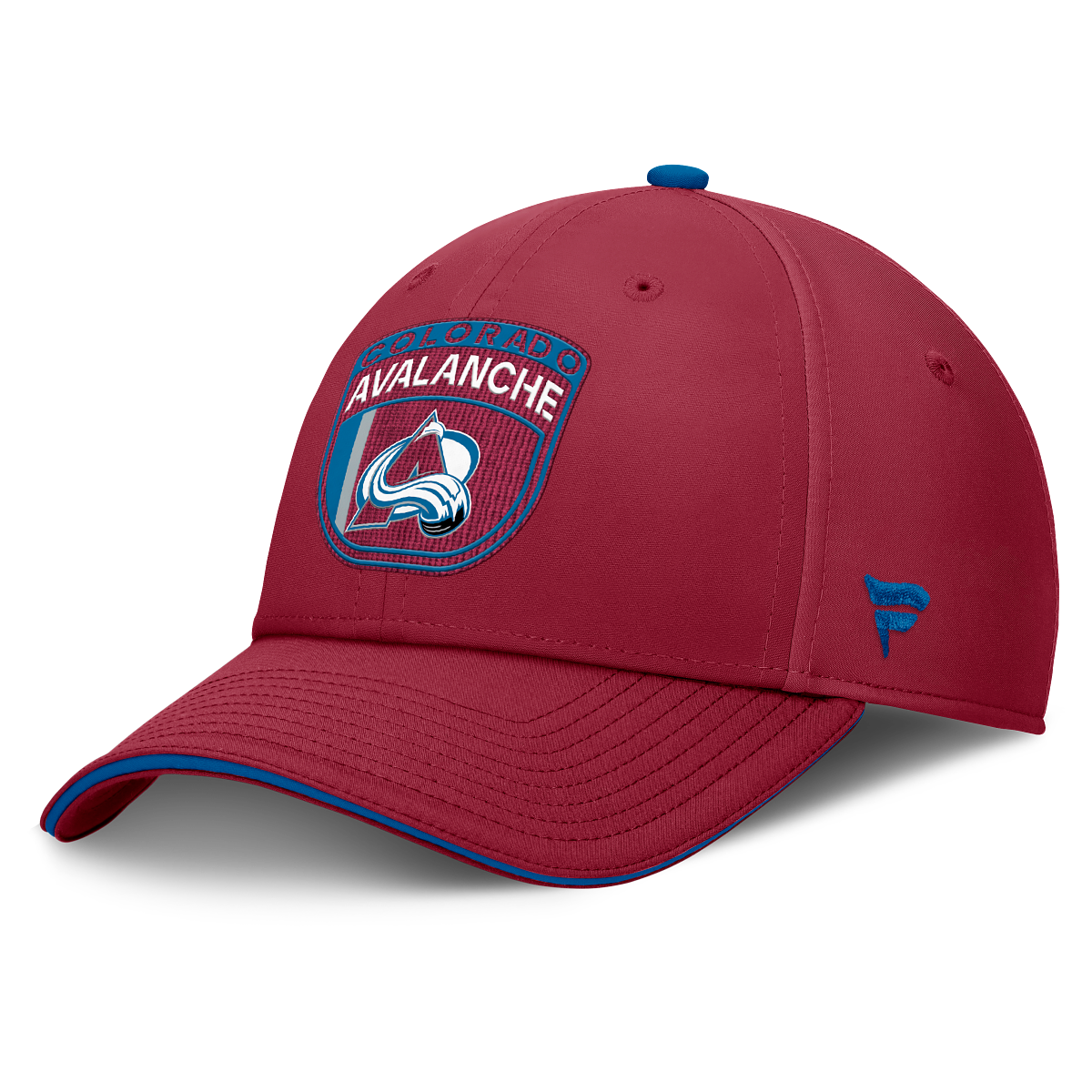 Left side of hat, Red with blue fanatics logo