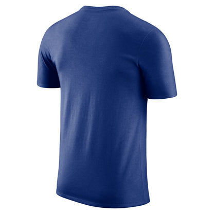 Back view is blank royal blue tee