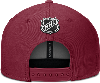 Back of Property of Colorado hat, NHL Logo on back, burgundy snapbacks