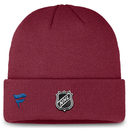 Burgundy Beanie back with NHL Logo and Blue Fanatics logo to the left of the NHL Logo