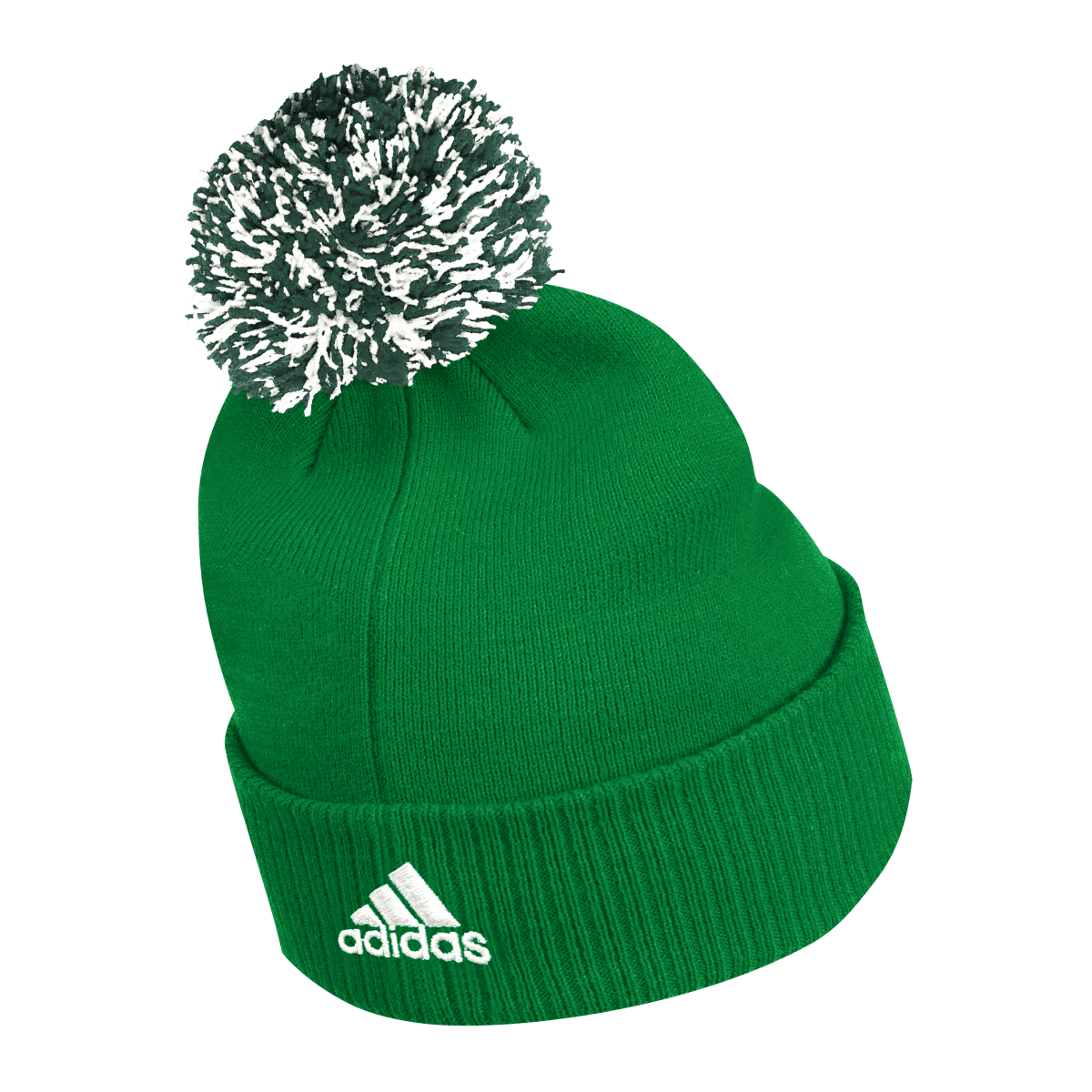 Green Beanie Back; with White Adidas Logo 