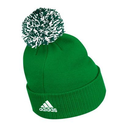 Green Beanie Back; with White Adidas Logo 