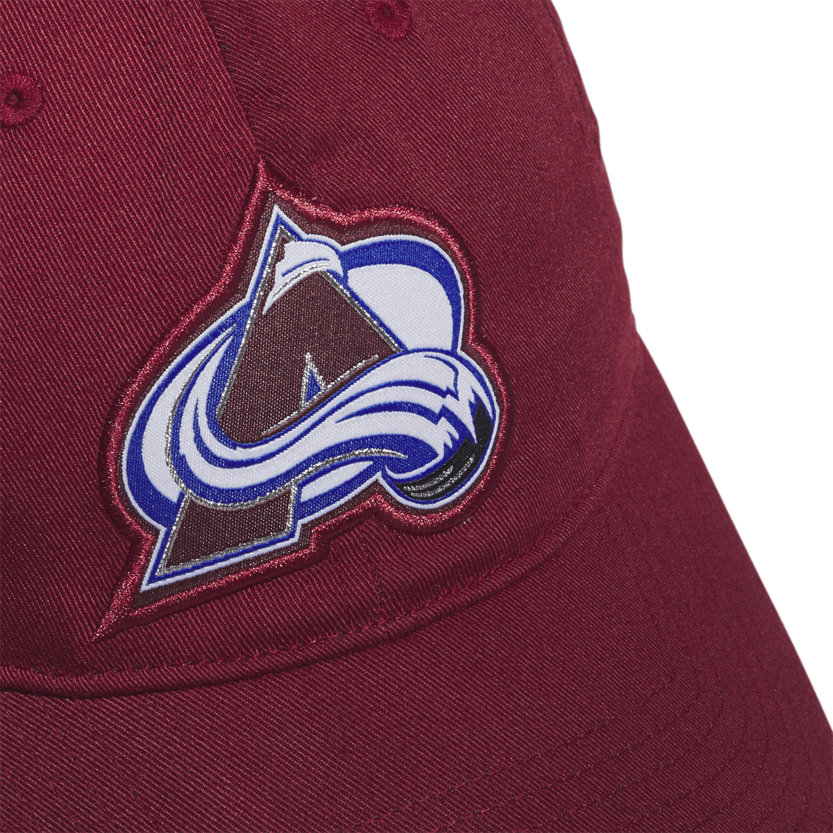 Front of Slouch Hat burgundy background with Avalanche Logo