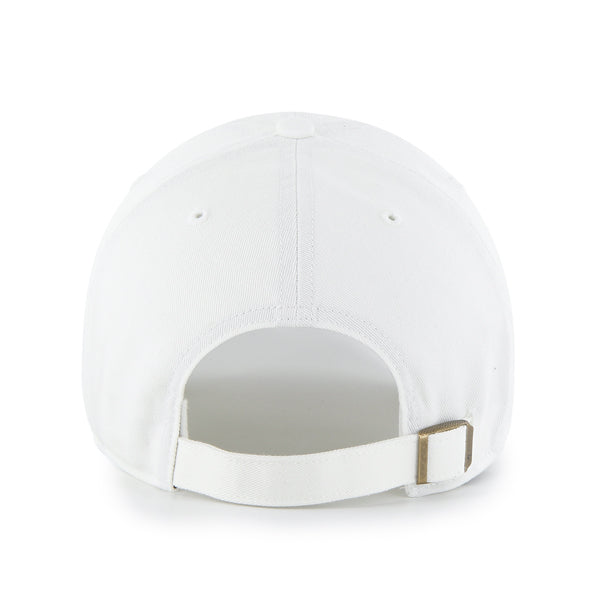 Back of Hat, white with adjustable buckle 