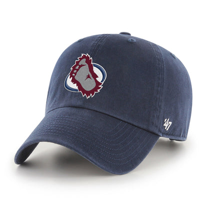 Navy Hat with Retro Foot Logo in Center