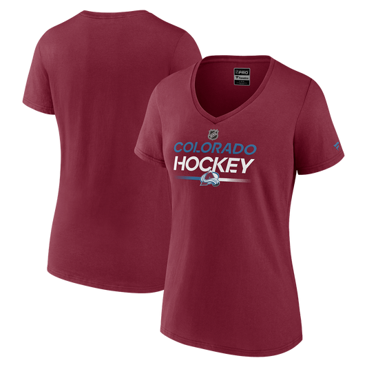 Avalanche Ladies Hockey V-Neck Tee - Burgundy