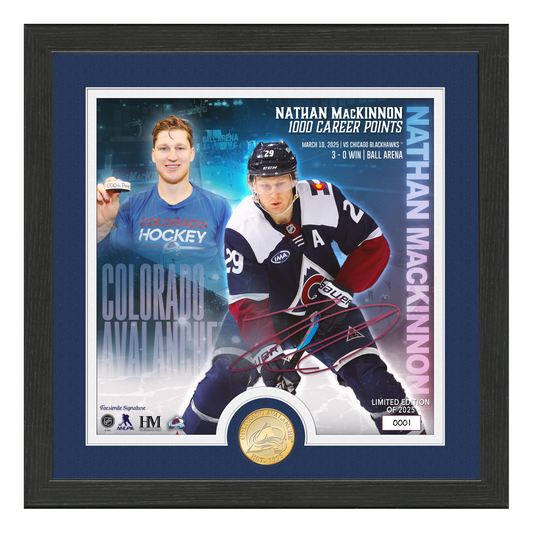 Nathan MacKinnon 1000 Career Points Bronze Coin Photo Frame