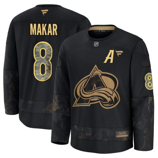 2024-25 Avalanche Military #8 Cale Makar Practice Jersey