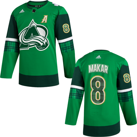 2025 Avalanche St Patrick's Authentic #8 Cale Makar Jersey