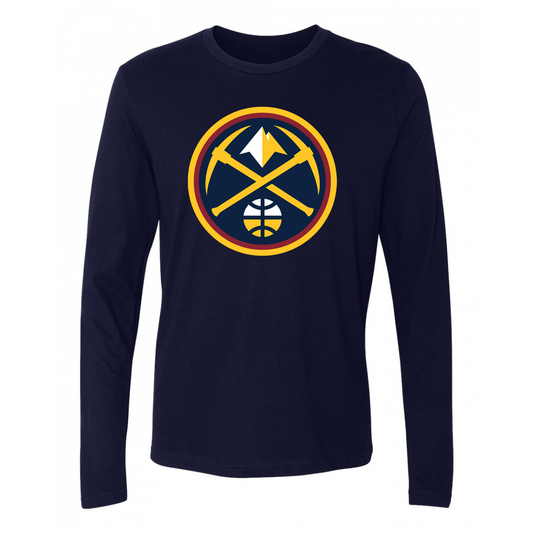 Nuggets L/S Primary Logo Tee - Navy