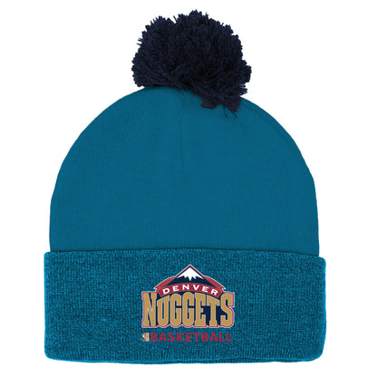 Nuggets VIntage Mountain Logo Light Blue Pom Knit