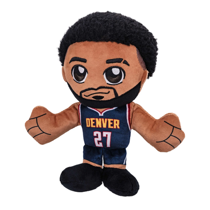 Plush Stuff doll, Murray player with black hair, brown eyes, Navy blue jersey, Denver 27 on front. with black shoe bottoms