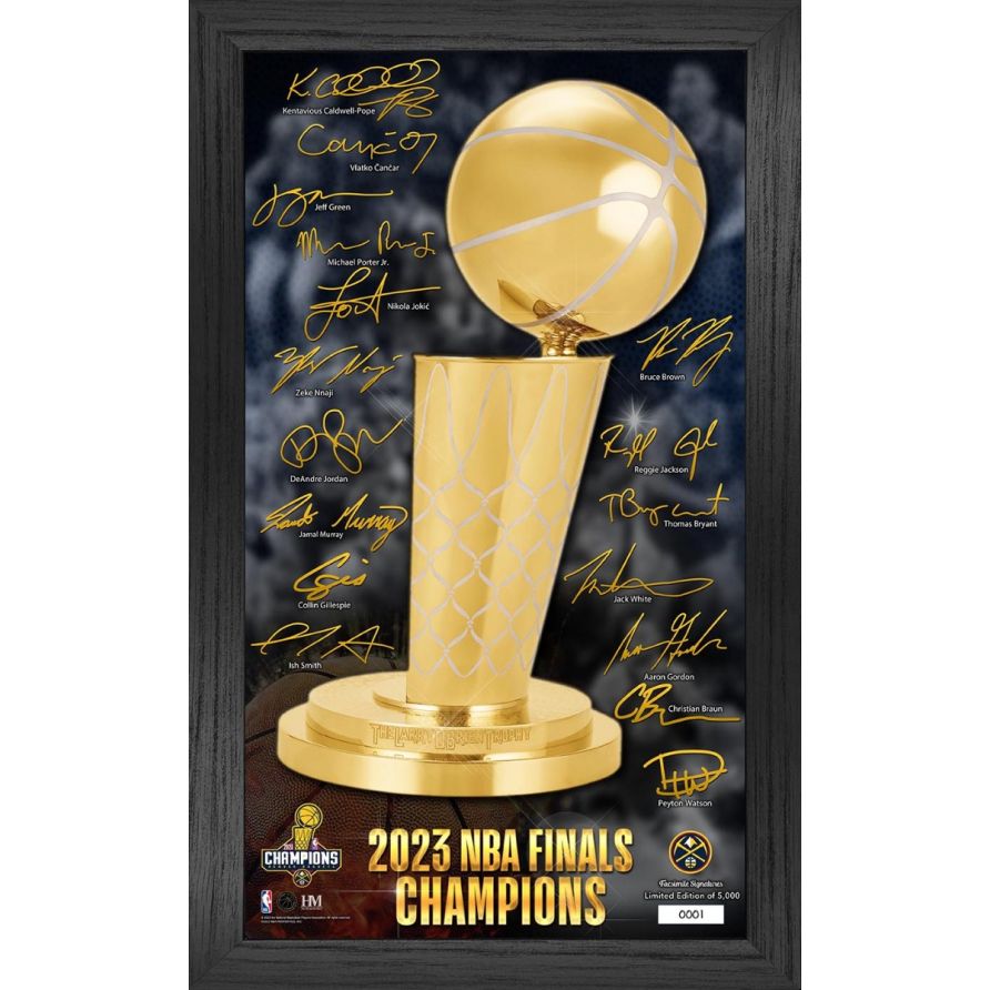 2023 Nuggets NBA Champs Signature Trophy Frame