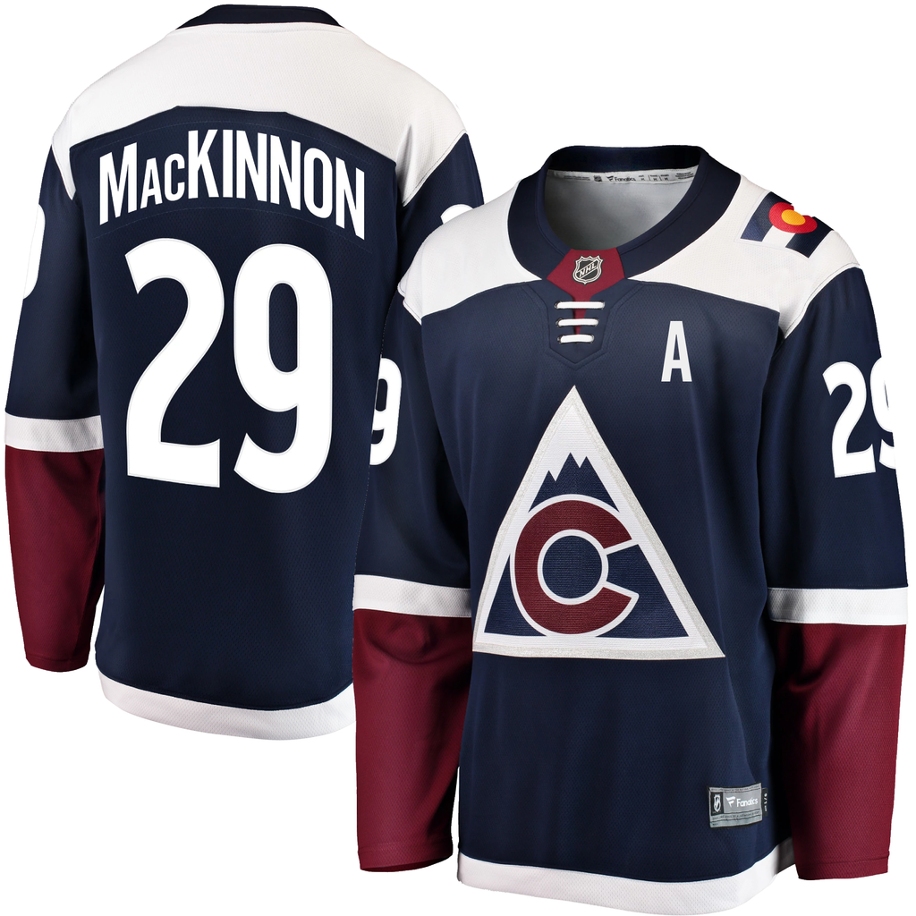 Nathan MacKinnon Autographed Colorado Avalanche Hand-Painted Adidas Auth.  Jersey