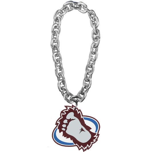 This chain has the authentic silver color to the actual chain with the old school foot logo that the Colorado Avalanche used to have on their jerseys.