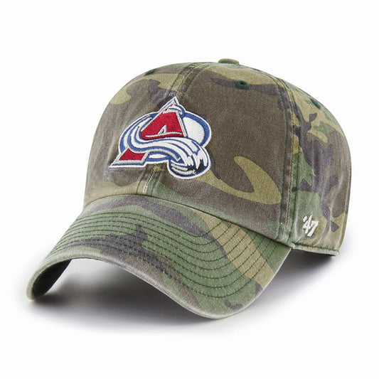 Camo Hat front, with Colorado Avalanche Logo on the front