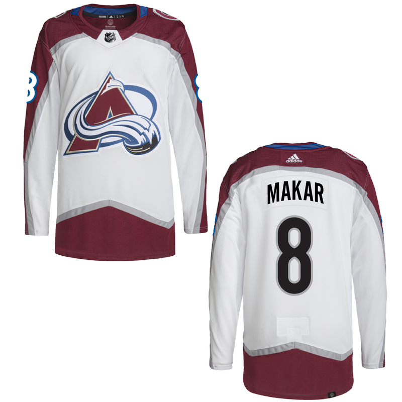 Men's NHL Colorado Avalanche Cale Makar Adidas Primegreen Reverse Retro  White - Authentic Pro Jersey with ON ICE Cresting - Sports Closet