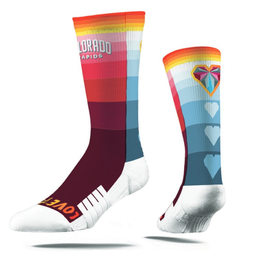 2023-24 Rapids Alt Kit Crew Sock - Burgundy/Blue